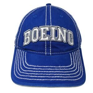 Boeing Slideback Hat Blue One Size Adjustable Embroidered Vent Holes